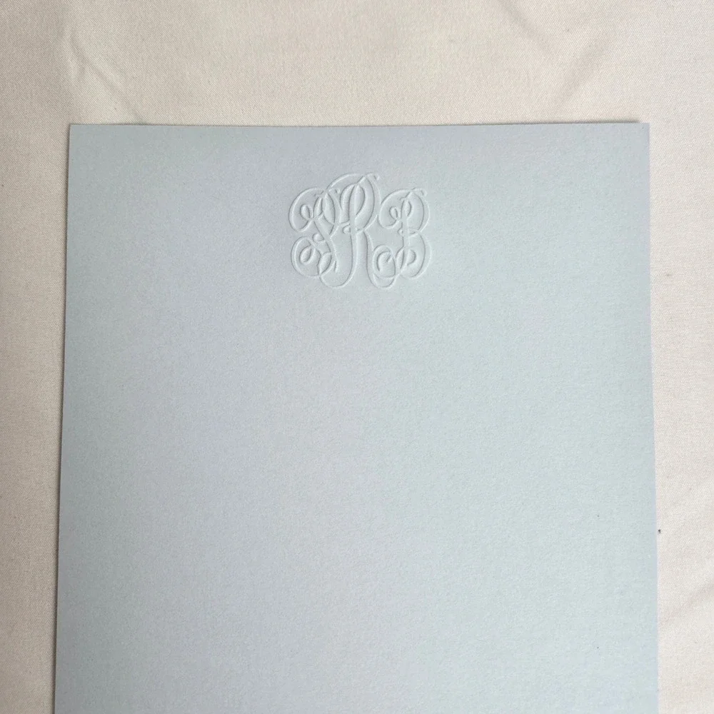 Monogrammed SRB Stationary Set Blue 52 Cards 50 Envelopes Blank Unused